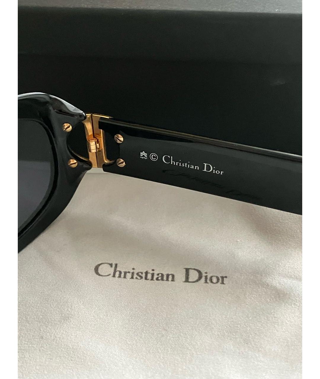 CHRISTIAN DIOR Черные пластиковые солнцезащитные очки, фото 3