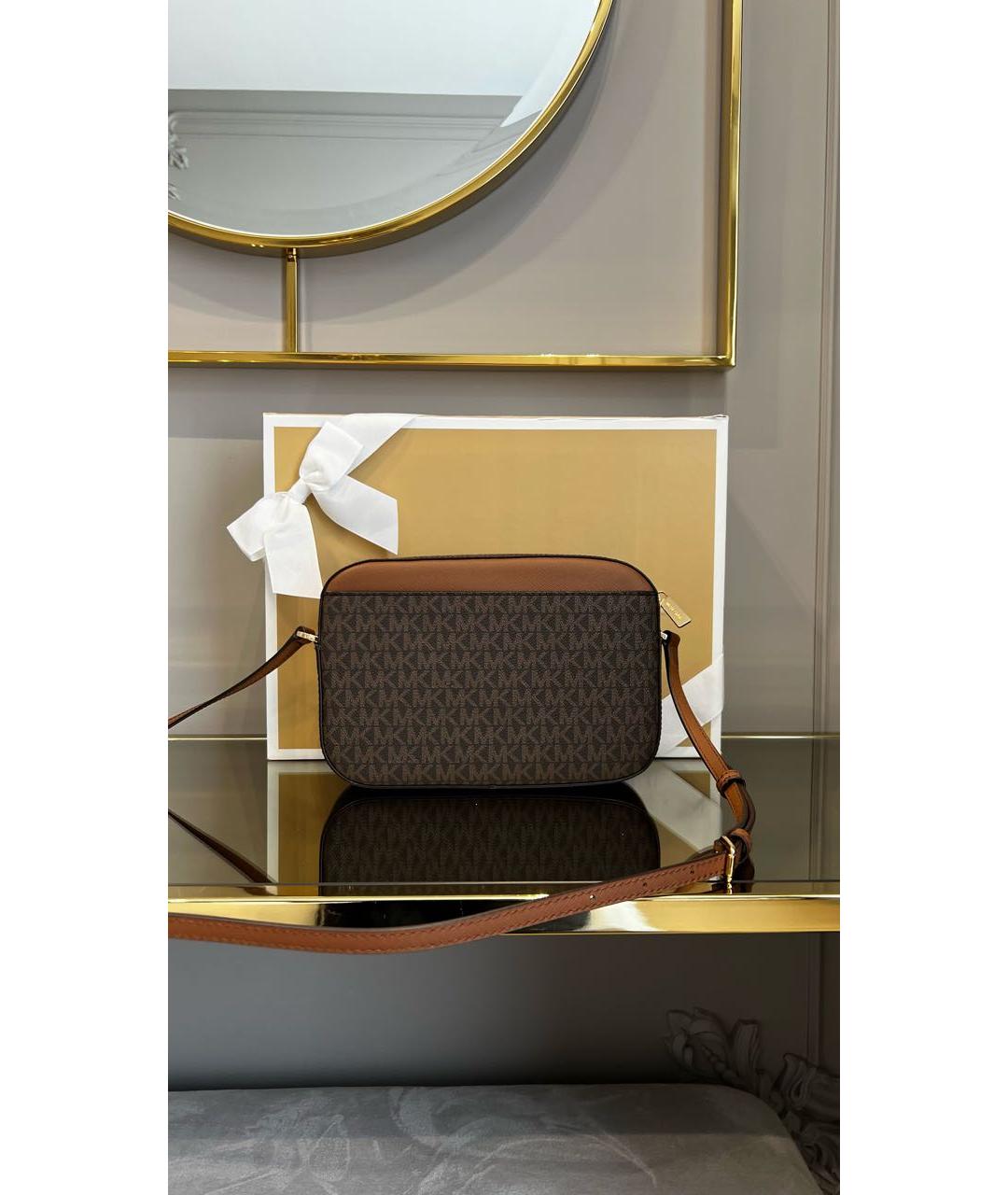 MICHAEL KORS Коричневая кожаная сумка через плечо, фото 3