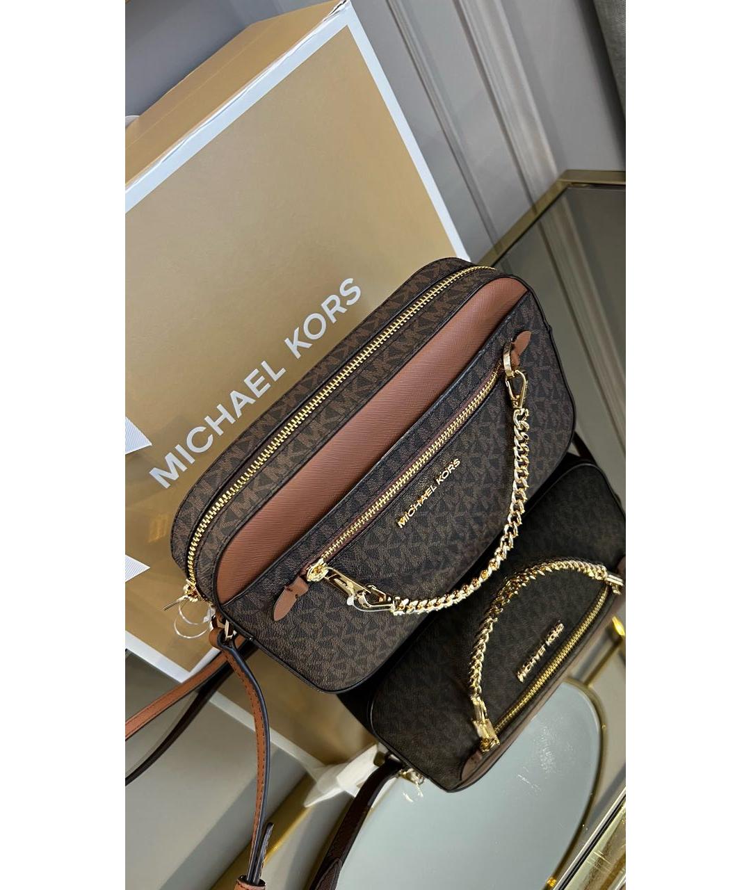 MICHAEL KORS Коричневая кожаная сумка через плечо, фото 4