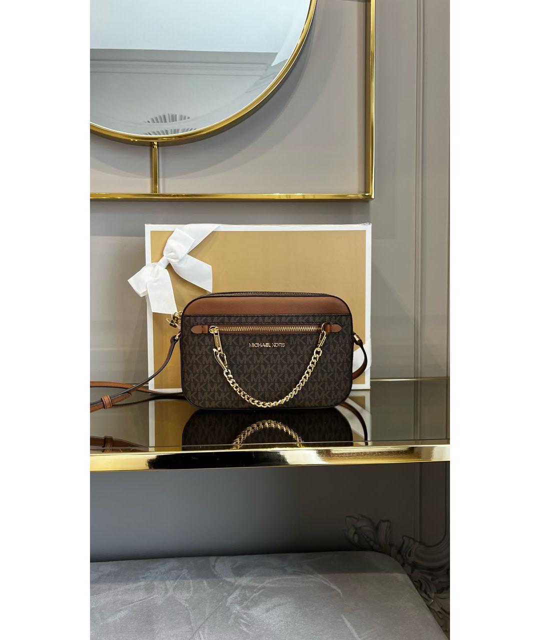 MICHAEL KORS Коричневая кожаная сумка через плечо, фото 2