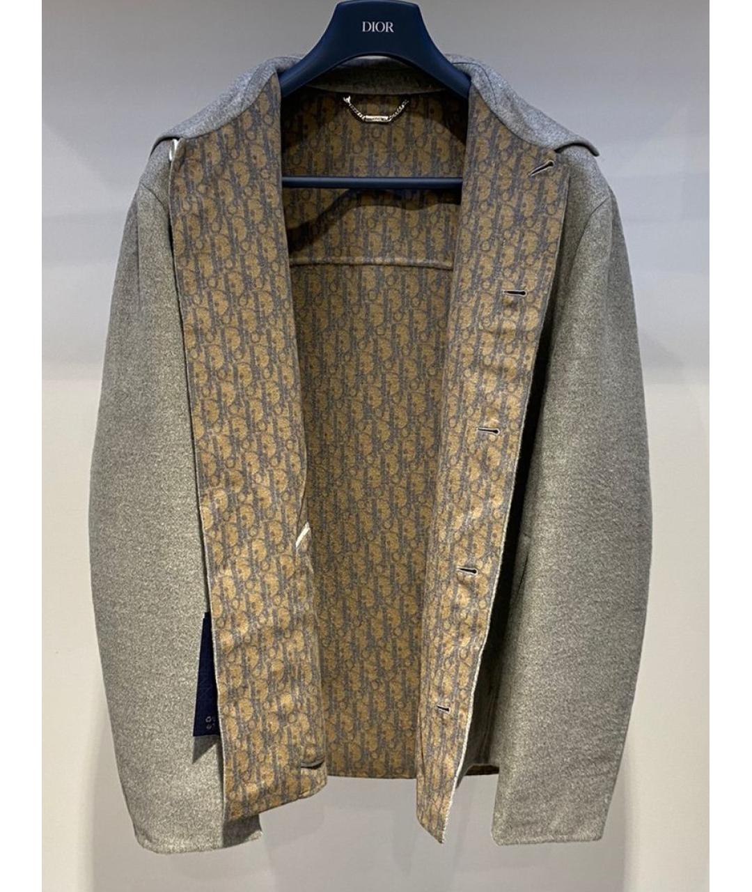 CHRISTIAN DIOR Серое шерстяное пальто, фото 3