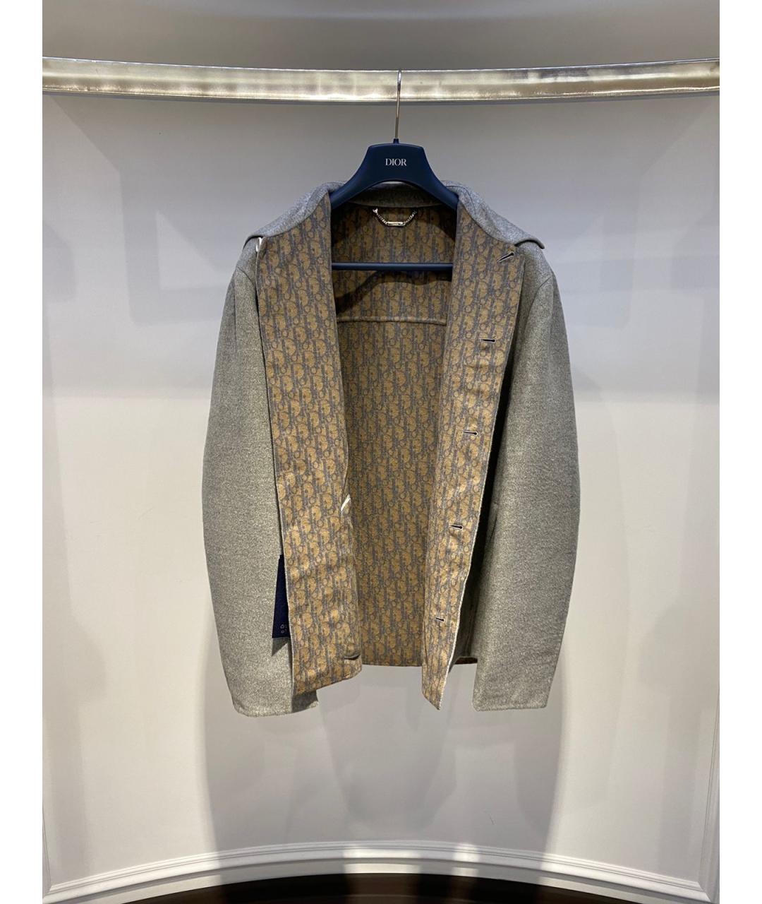 CHRISTIAN DIOR Серое шерстяное пальто, фото 4
