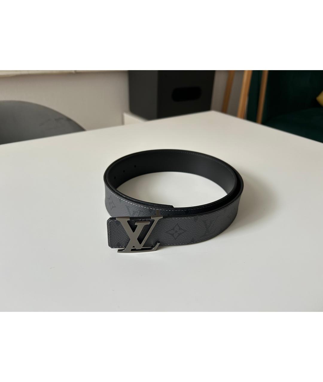 LOUIS VUITTON Черный кожаный ремень, фото 9