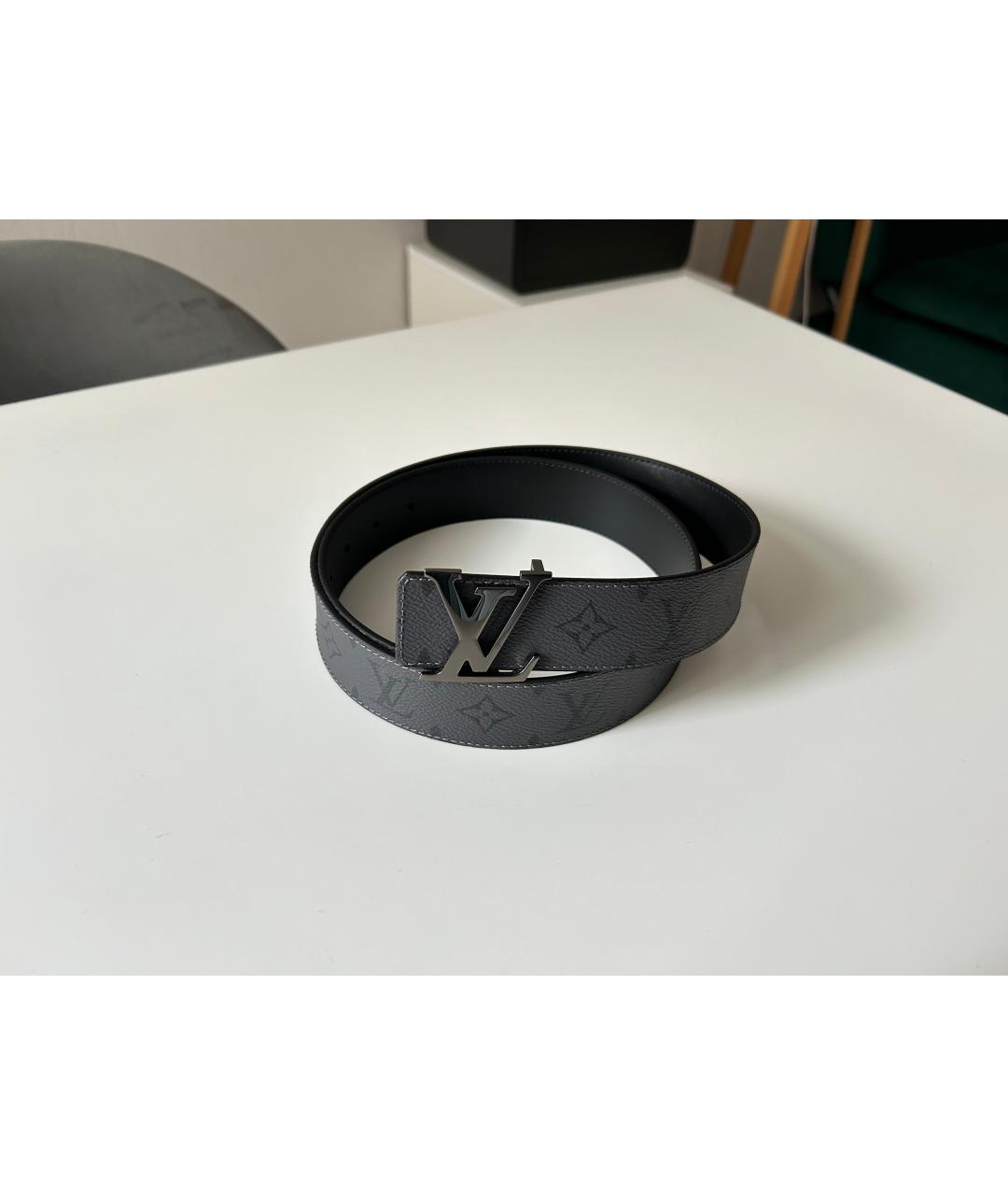 LOUIS VUITTON Черный кожаный ремень, фото 5