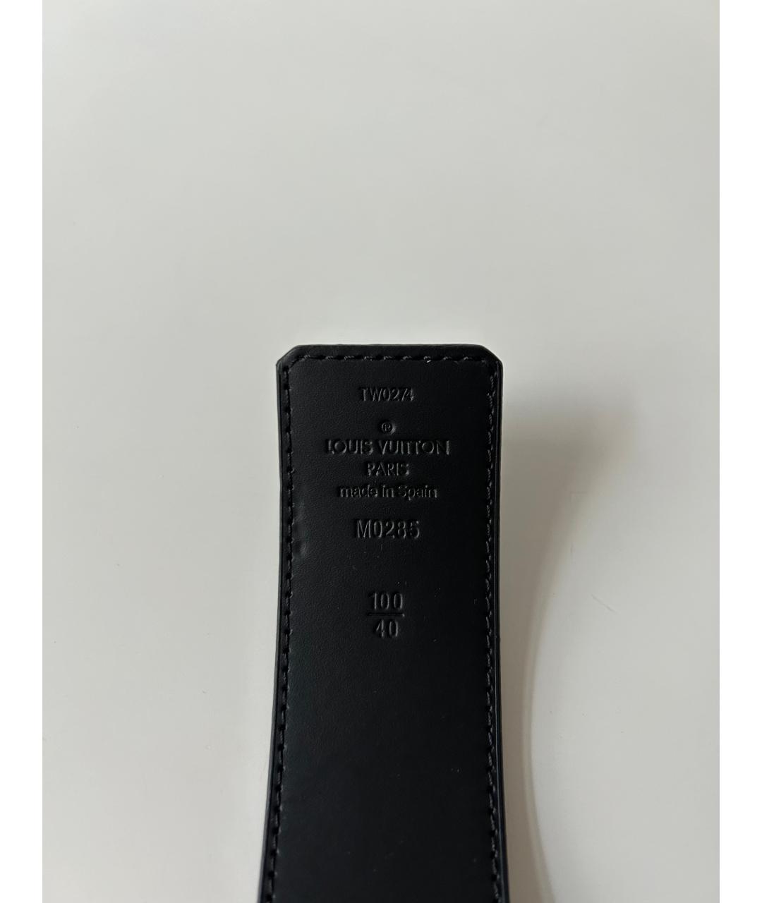 LOUIS VUITTON Черный кожаный ремень, фото 3