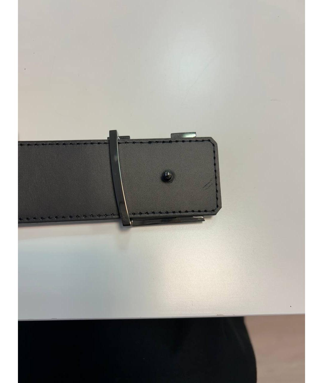 LOUIS VUITTON Черный кожаный ремень, фото 2