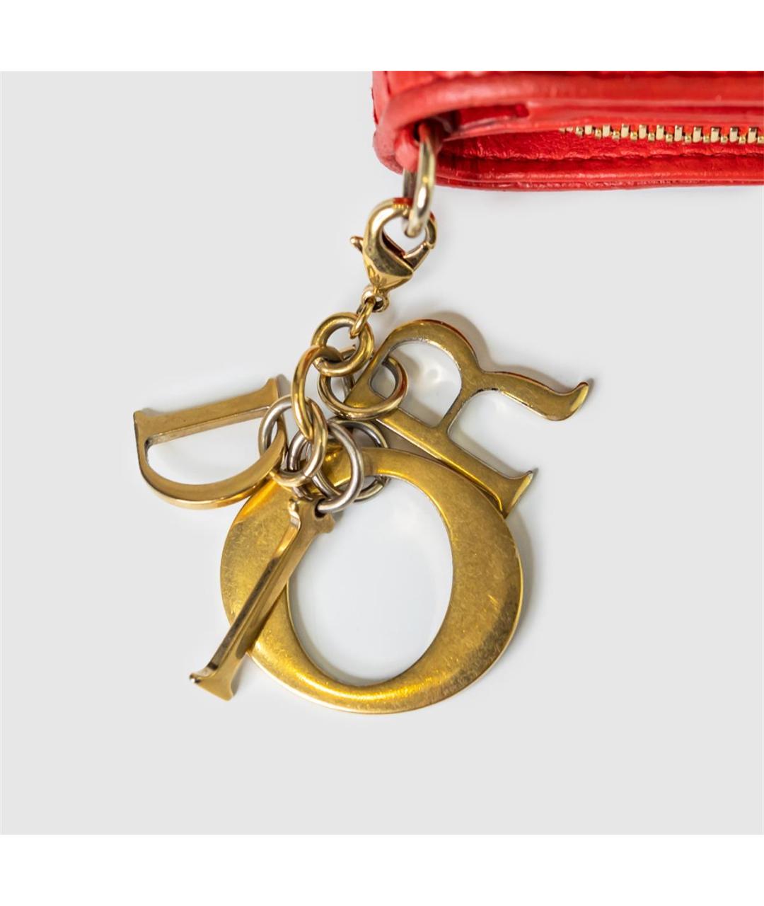 CHRISTIAN DIOR Красный кожаный кошелек, фото 3