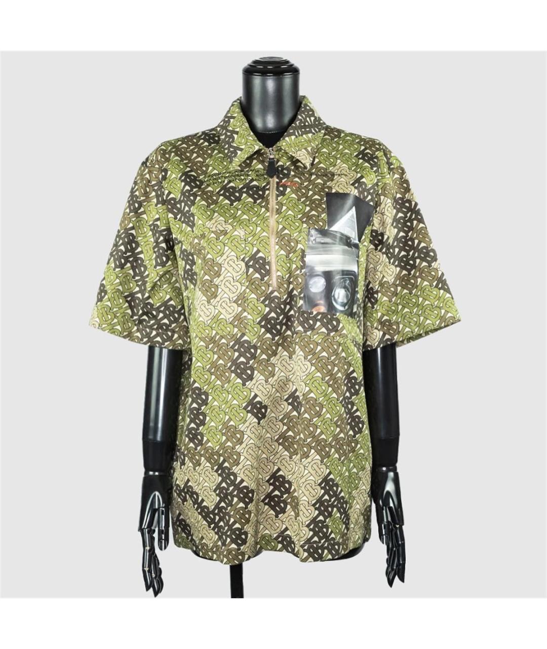 BURBERRY Зеленая хлопковая рубашка, фото 4