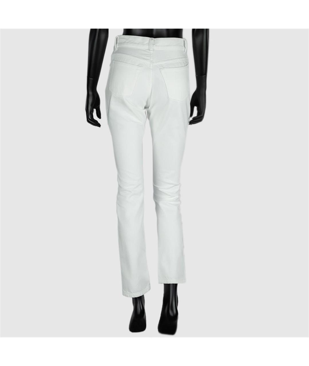 BALENCIAGA Белые хлопковые прямые джинсы, фото 3