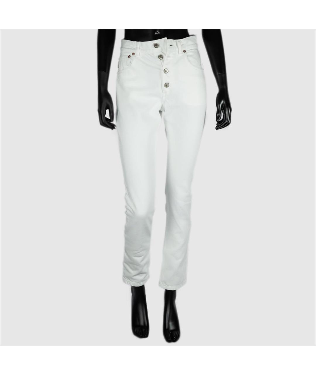 BALENCIAGA Белые хлопковые прямые джинсы, фото 4