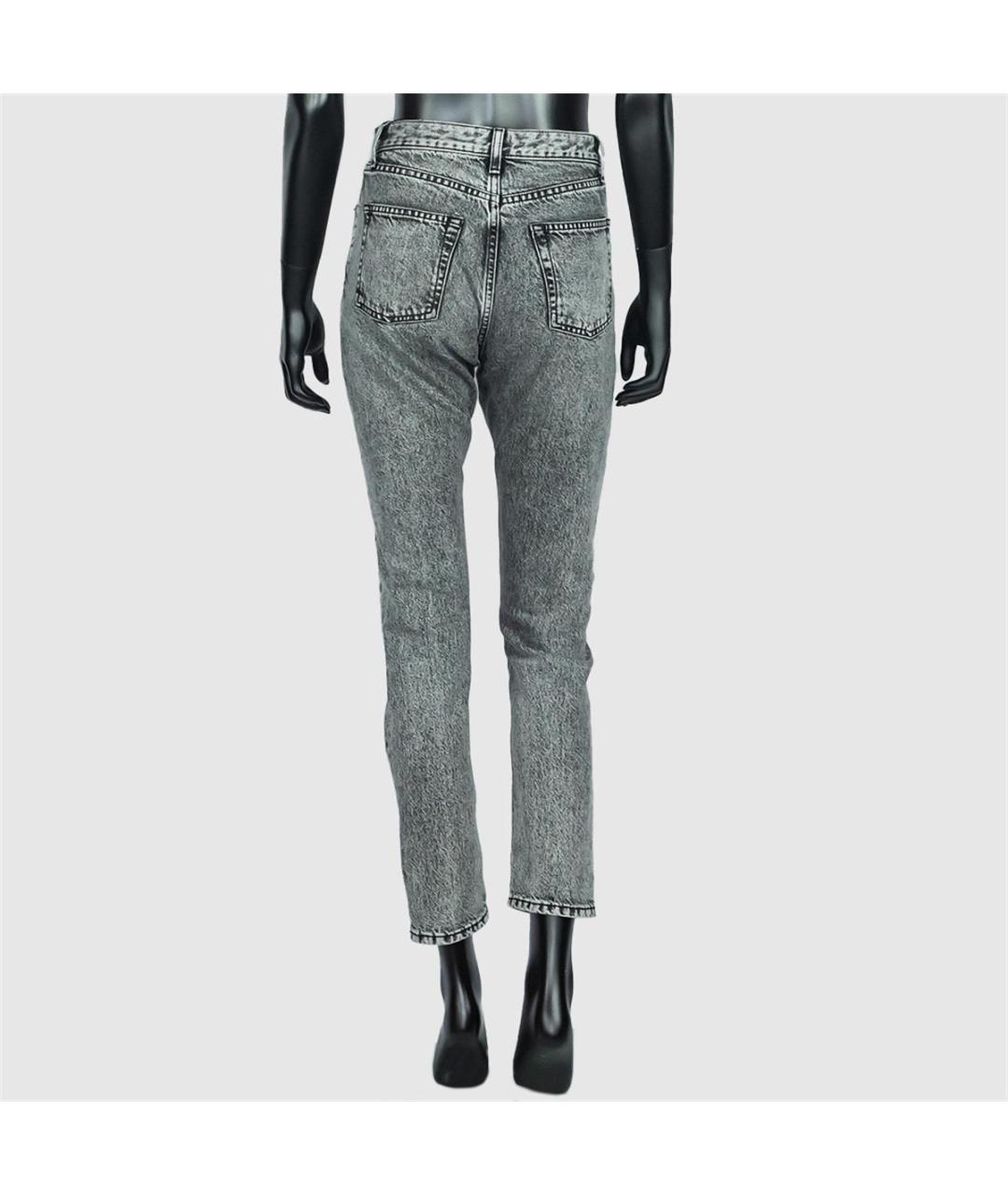SAINT LAURENT Серые хлопковые прямые джинсы, фото 3