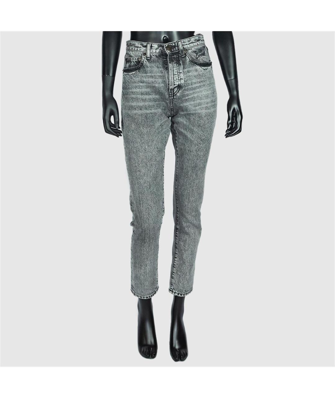 SAINT LAURENT Серые хлопковые прямые джинсы, фото 4