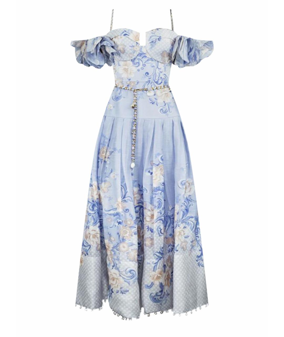ZIMMERMANN Голубое хлопковое повседневное платье, фото 1