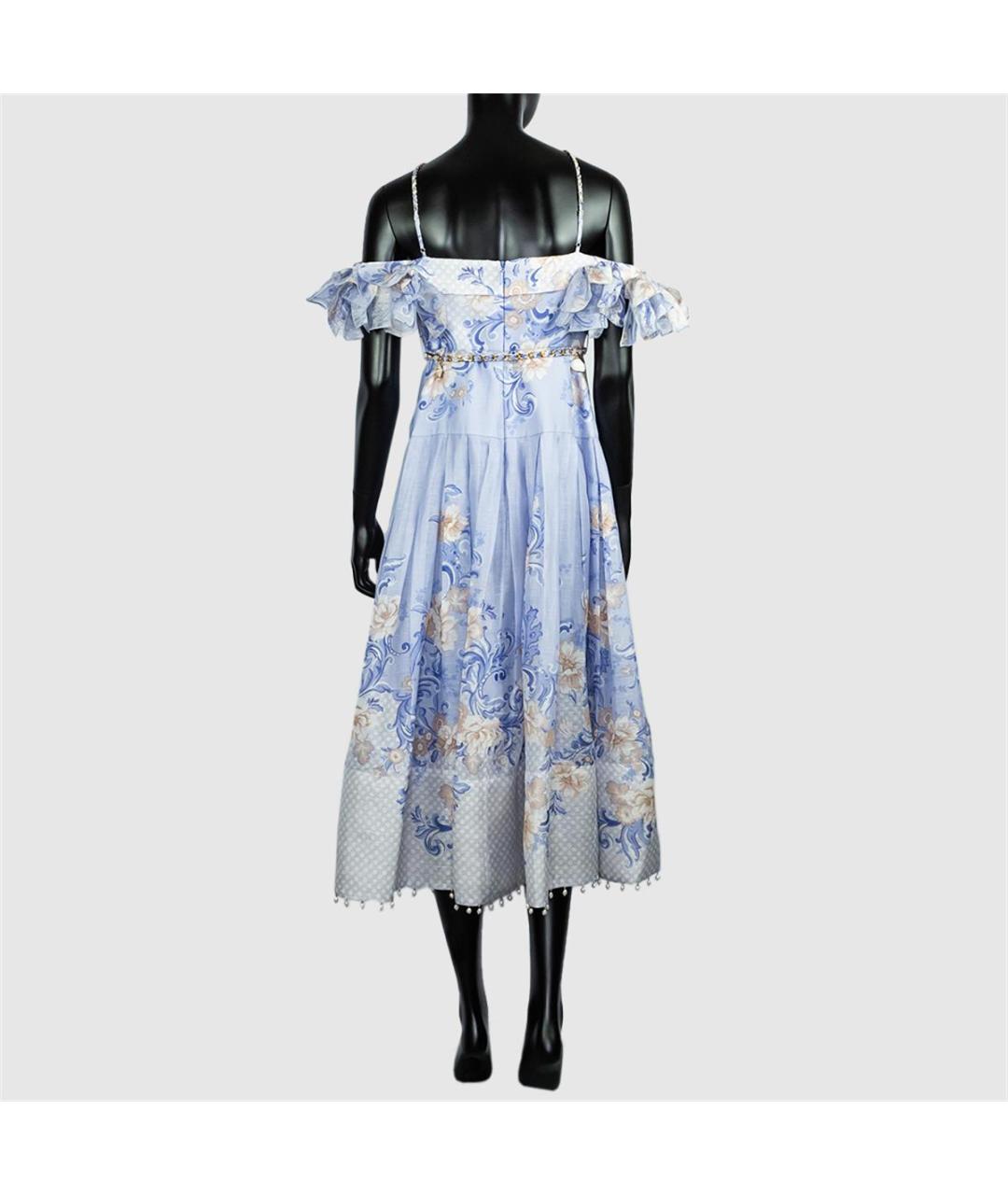 ZIMMERMANN Голубое хлопковое повседневное платье, фото 3