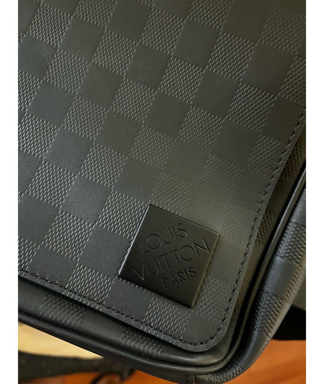 LOUIS VUITTON Черная кожаная сумка на плечо, фото 2