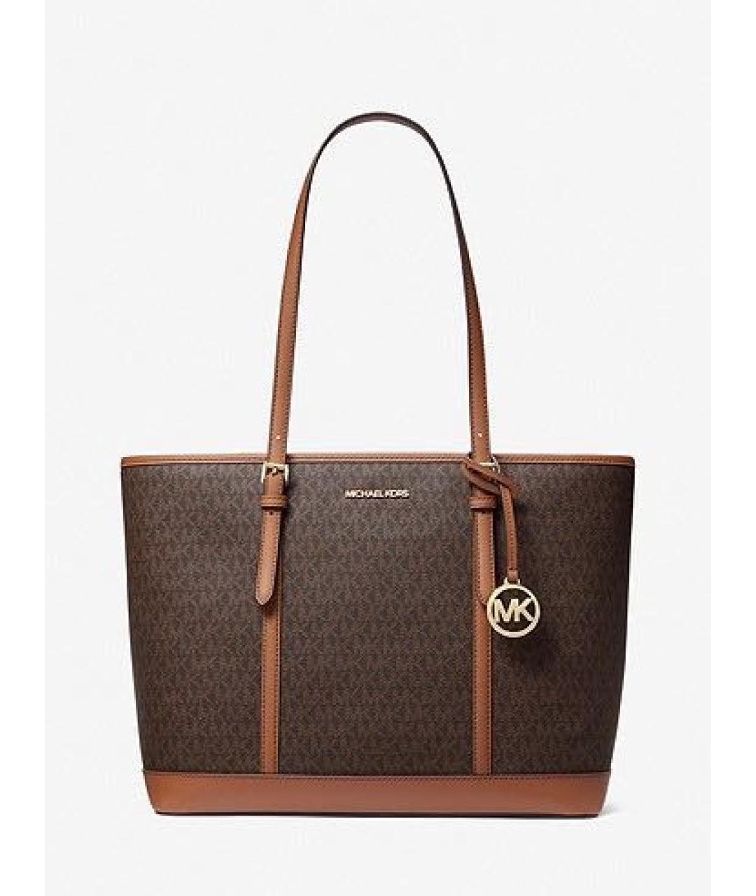 MICHAEL KORS Коричневая кожаная сумка тоут, фото 8
