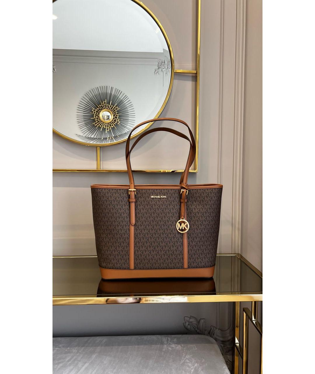MICHAEL KORS Коричневая кожаная сумка тоут, фото 2