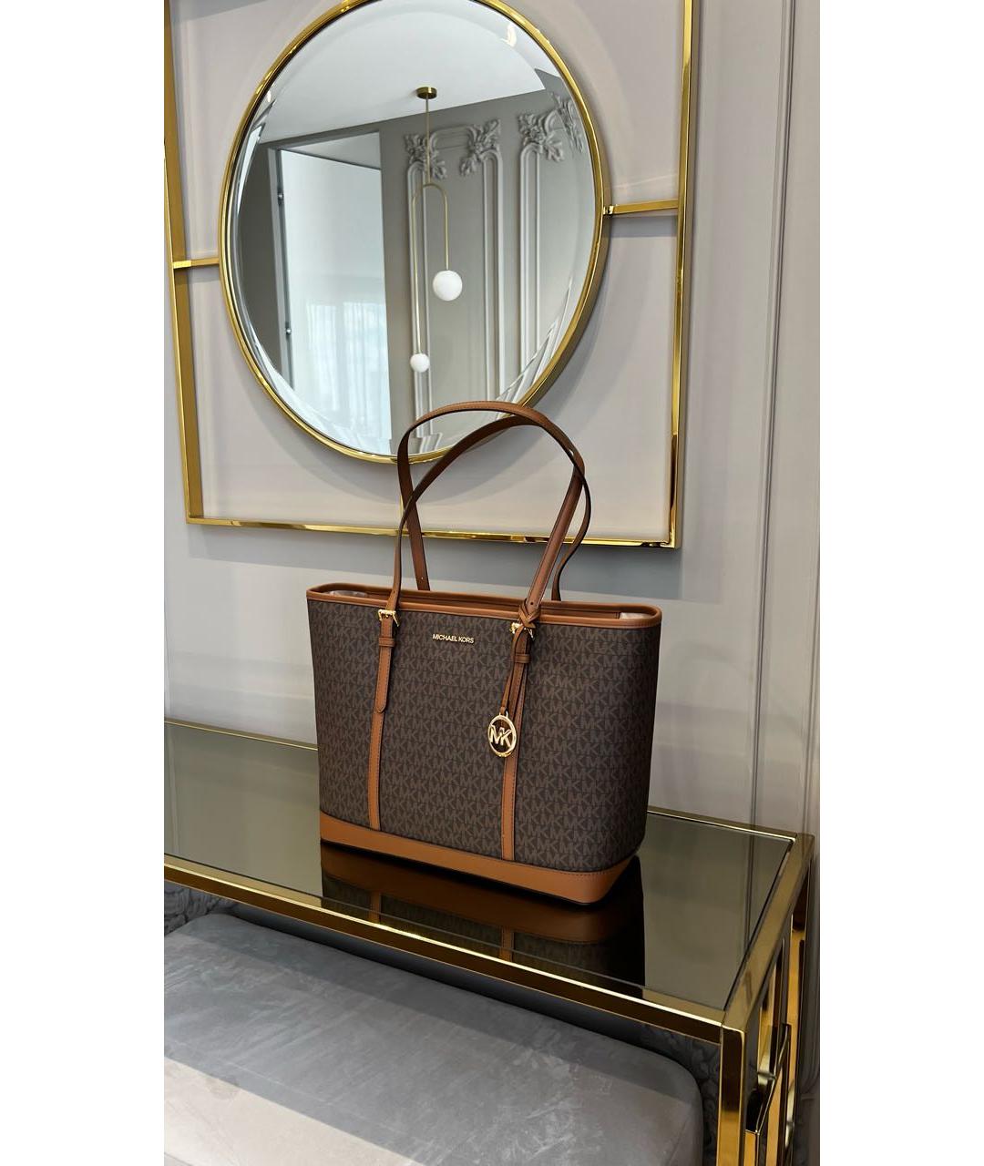 MICHAEL KORS Коричневая кожаная сумка тоут, фото 5