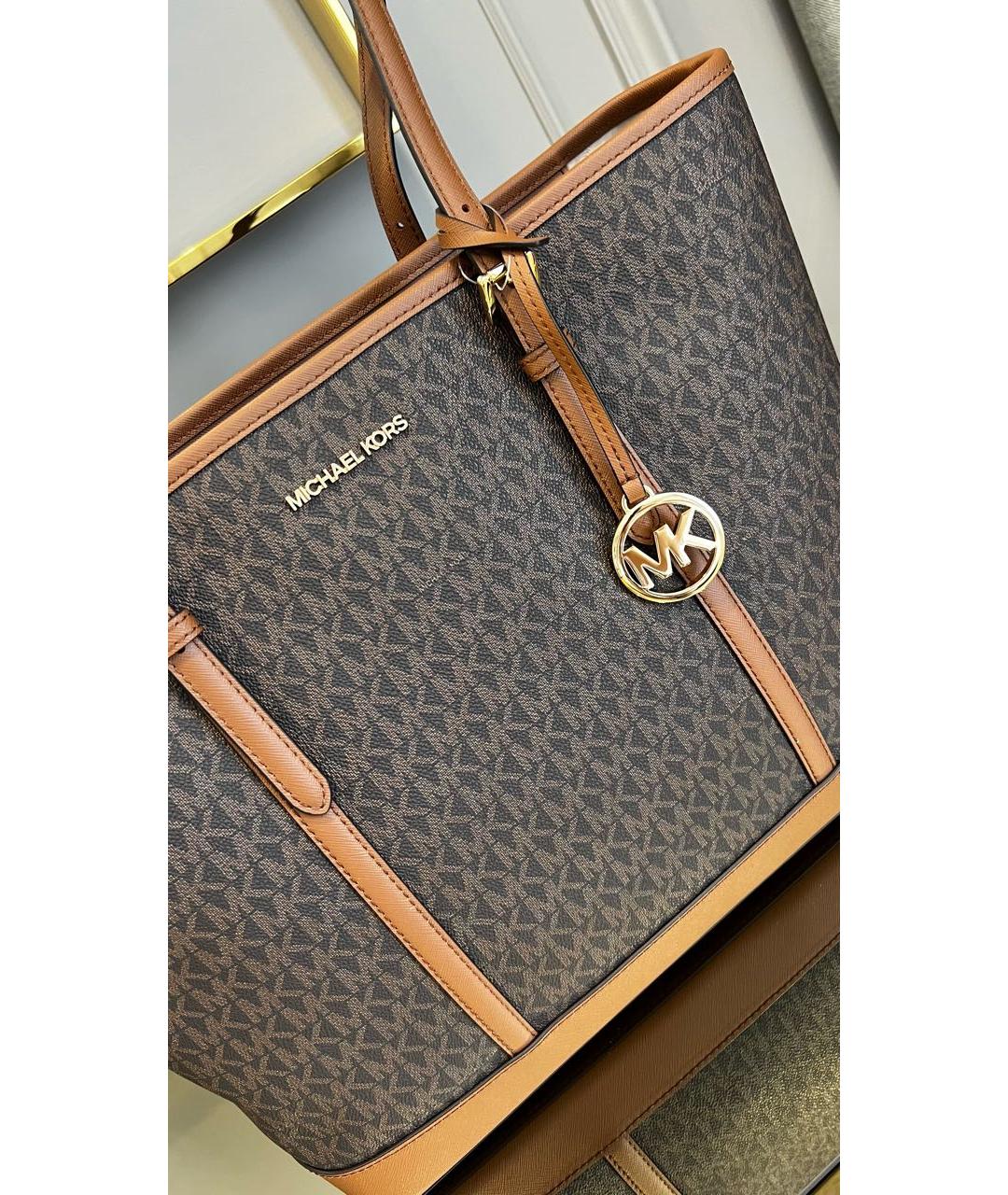 MICHAEL KORS Коричневая кожаная сумка тоут, фото 4