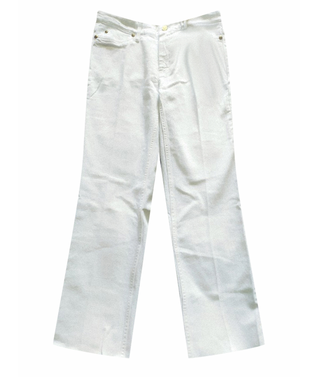 MIH JEANS Белые хлопко-эластановые прямые джинсы, фото 1