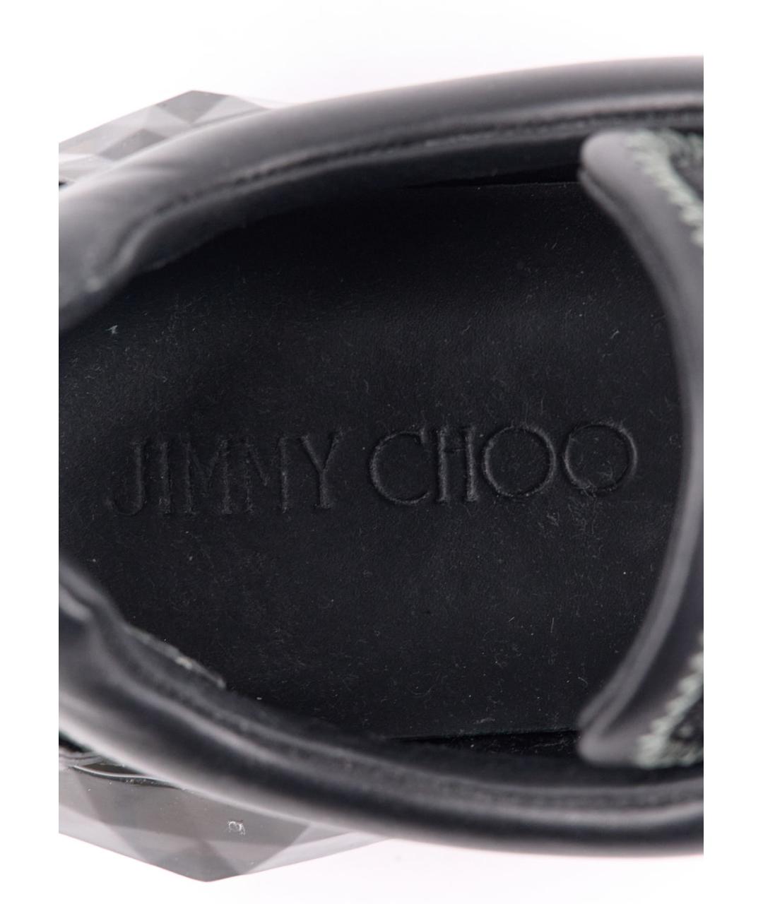 JIMMY CHOO Черные кожаные низкие кроссовки / кеды, фото 5