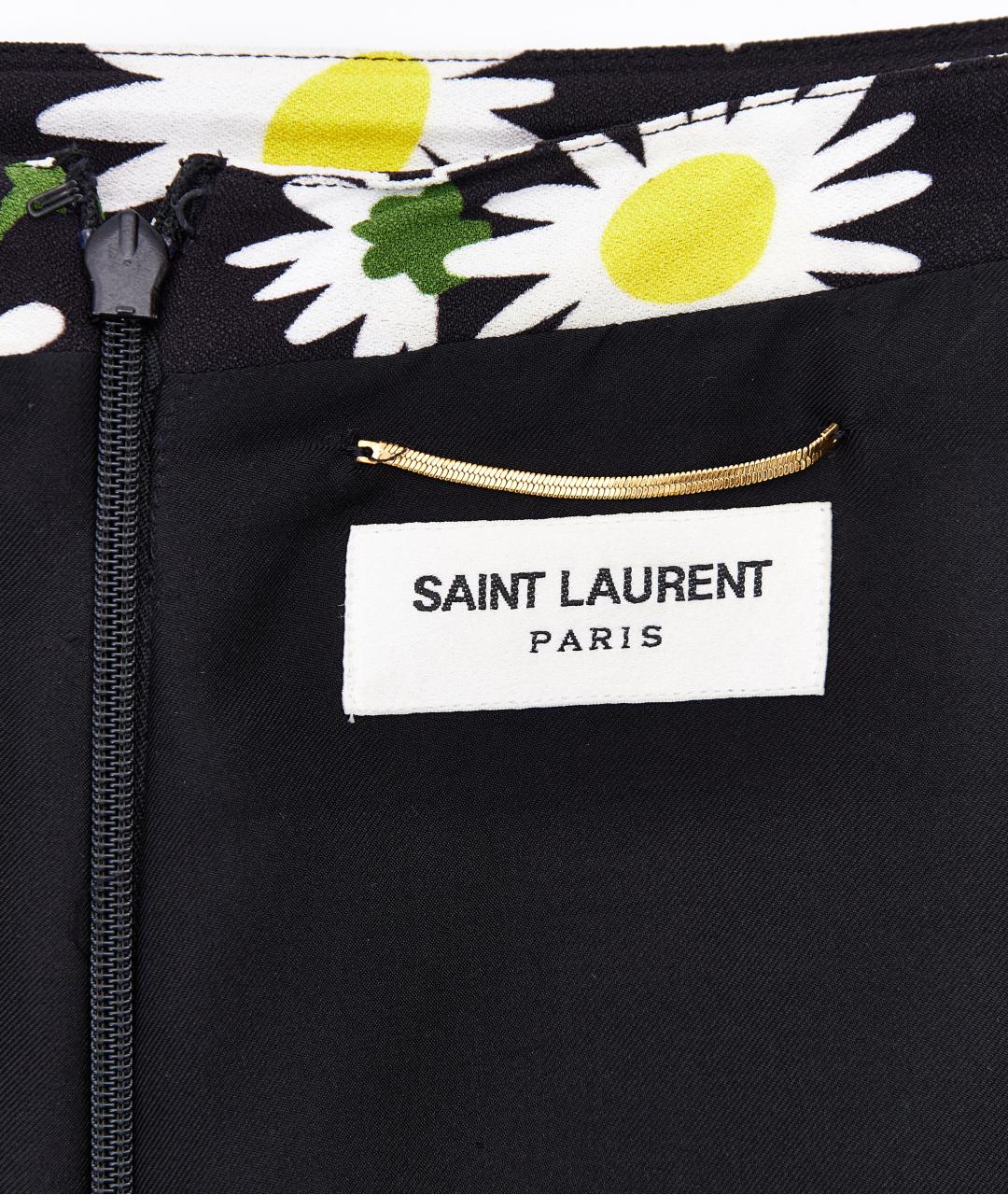 SAINT LAURENT Черная вискозная юбка мини, фото 5