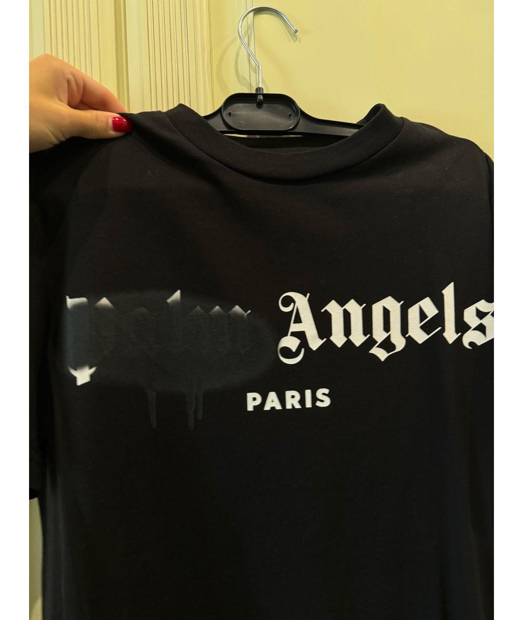 PALM ANGELS Черная хлопковая футболка, фото 4