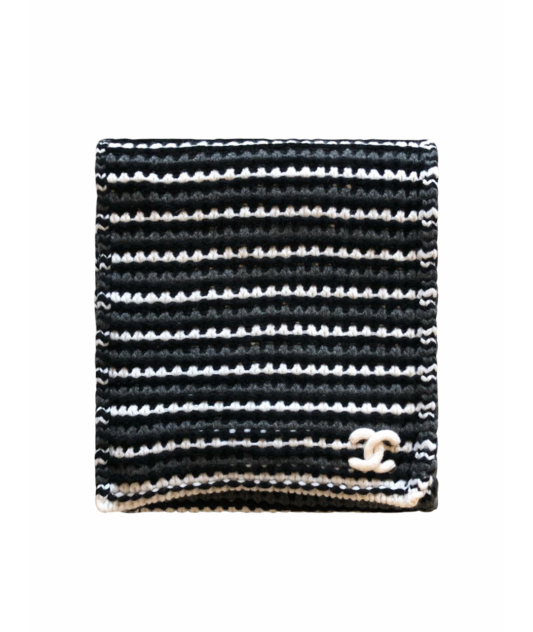 CHANEL Черный кашемировый шарф, фото 1