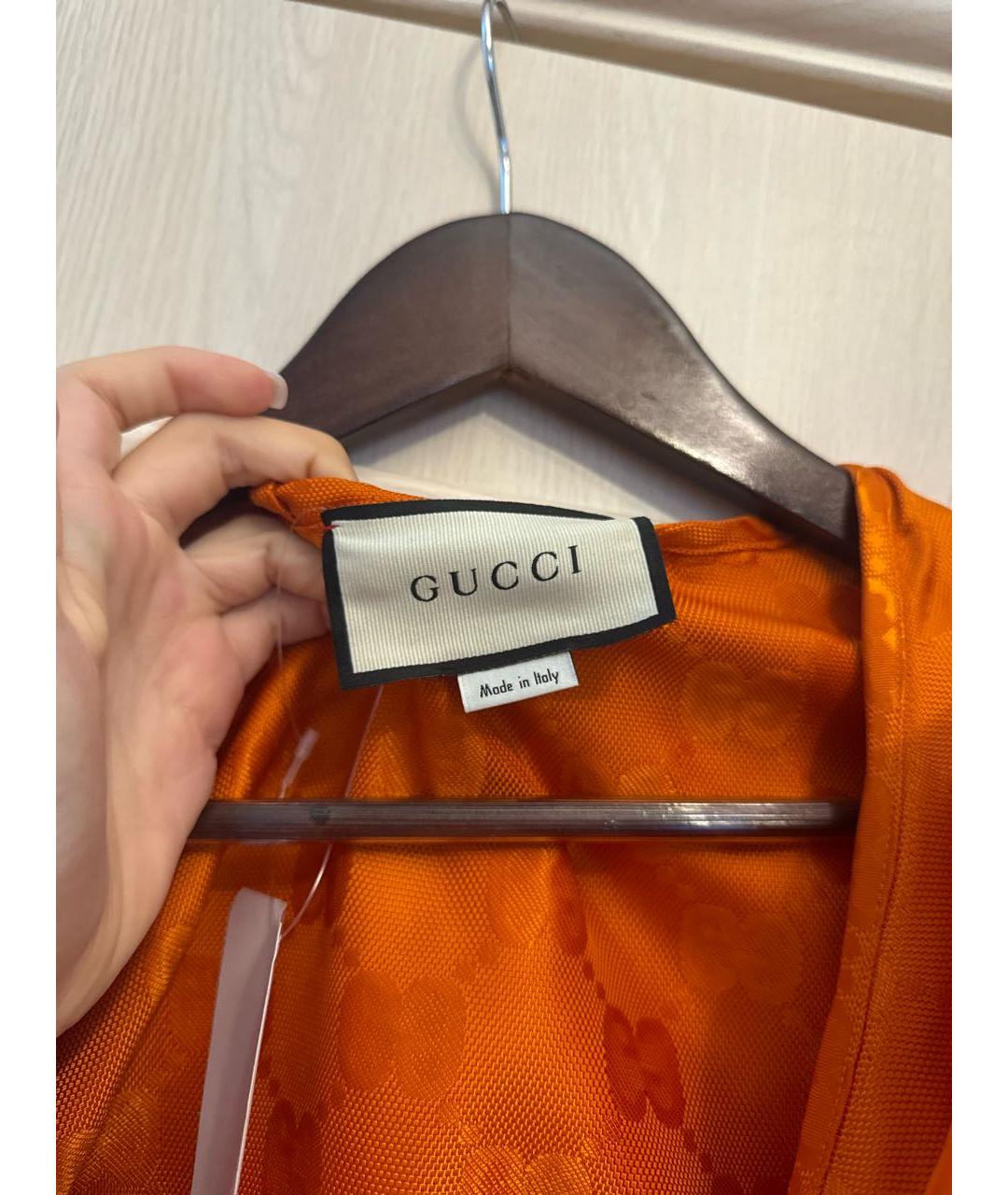 GUCCI Оранжевая полиамидовая куртка, фото 2