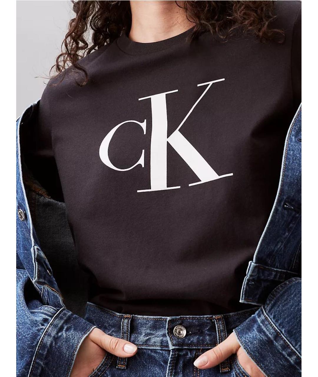 CALVIN KLEIN Черная хлопковая футболка, фото 4