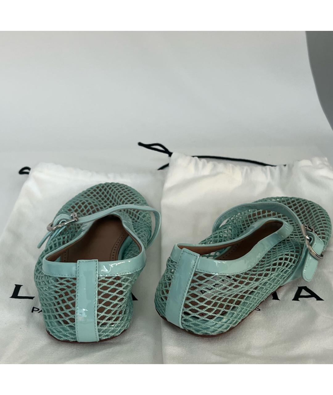 ALAIA Бирюзовые текстильные балетки, фото 4