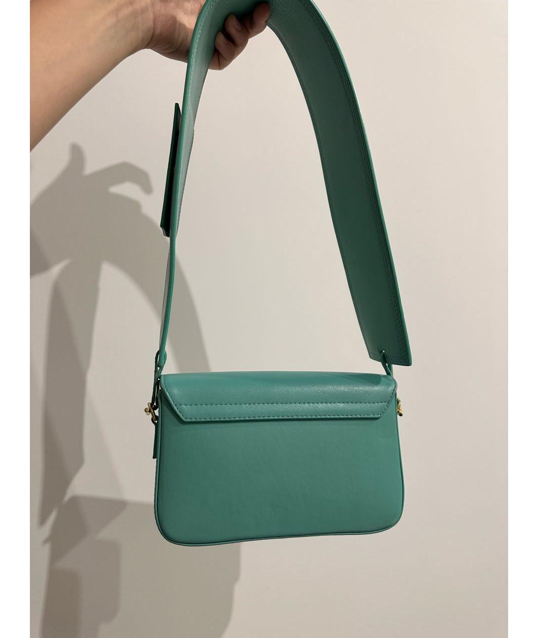 JACQUEMUS Бирюзовая сумка с короткими ручками из искусственной кожи, фото 3