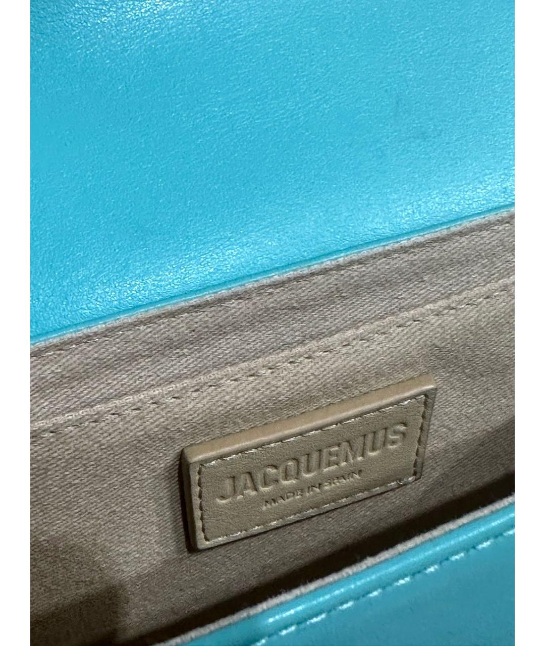 JACQUEMUS Бирюзовая сумка с короткими ручками из искусственной кожи, фото 6