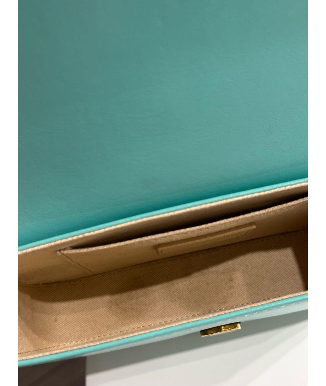 JACQUEMUS Бирюзовая сумка с короткими ручками из искусственной кожи, фото 4