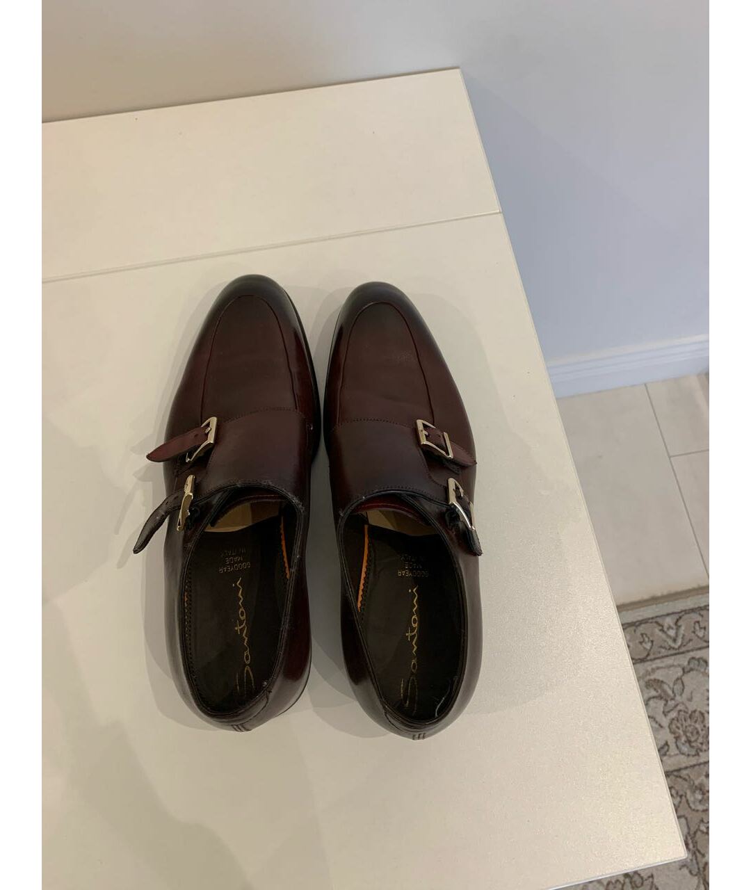 SANTONI Бордовые кожаные туфли, фото 3