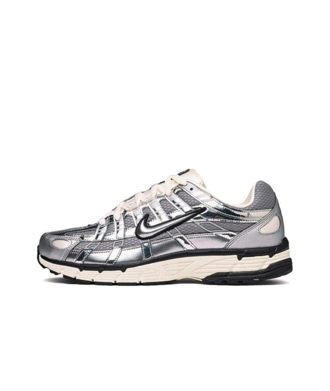 NIKE Серебряные синтетические низкие кроссовки / кеды, фото 4