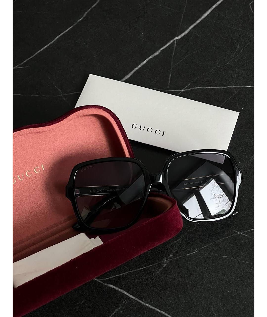 GUCCI Черные пластиковые солнцезащитные очки, фото 5