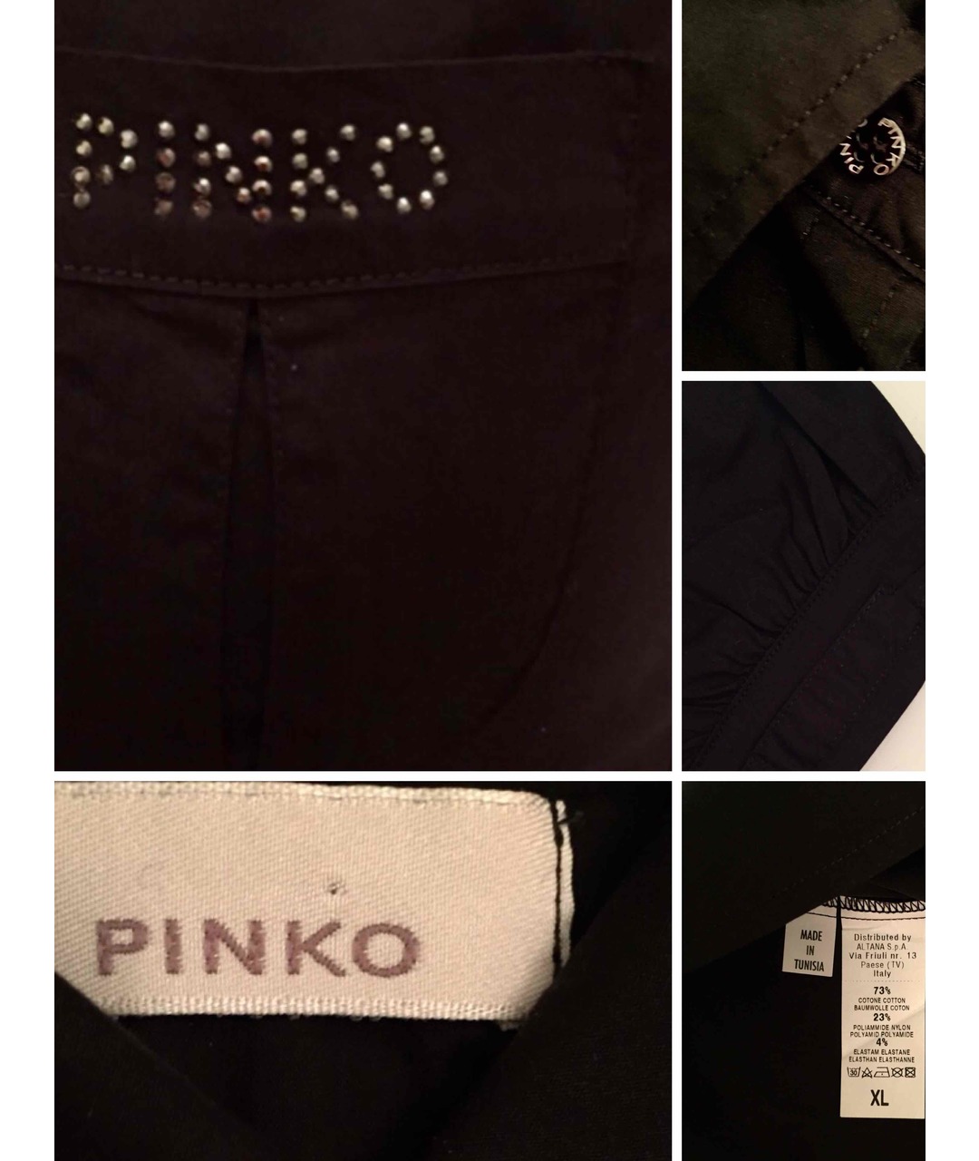 PINKO Черная хлопковая рубашка/блузка, фото 4
