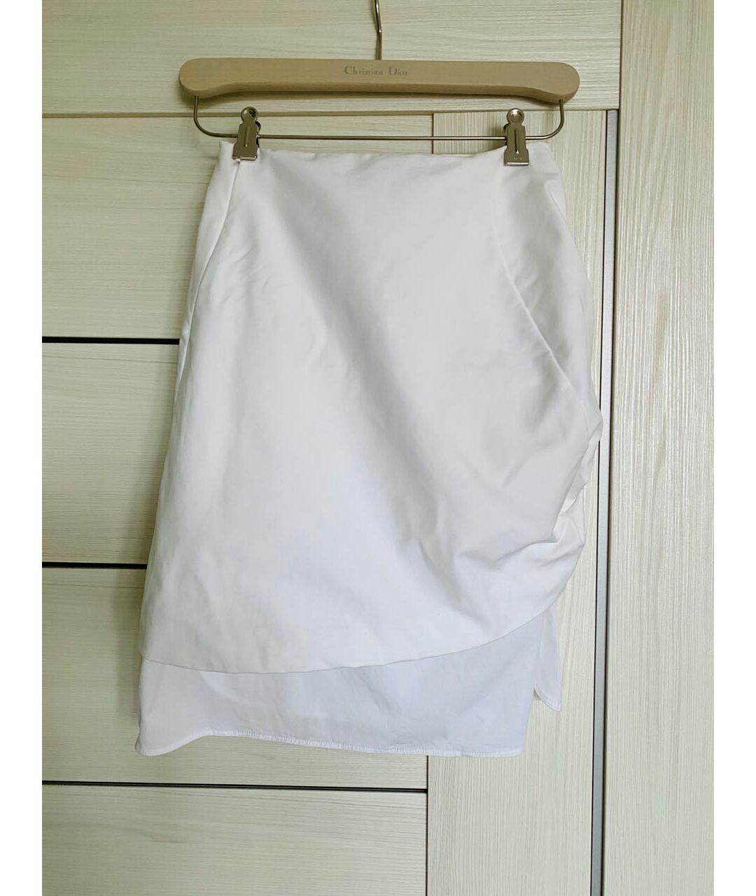 CHRISTIAN DIOR PRE-OWNED Белая хлопко-эластановая юбка мини, фото 2