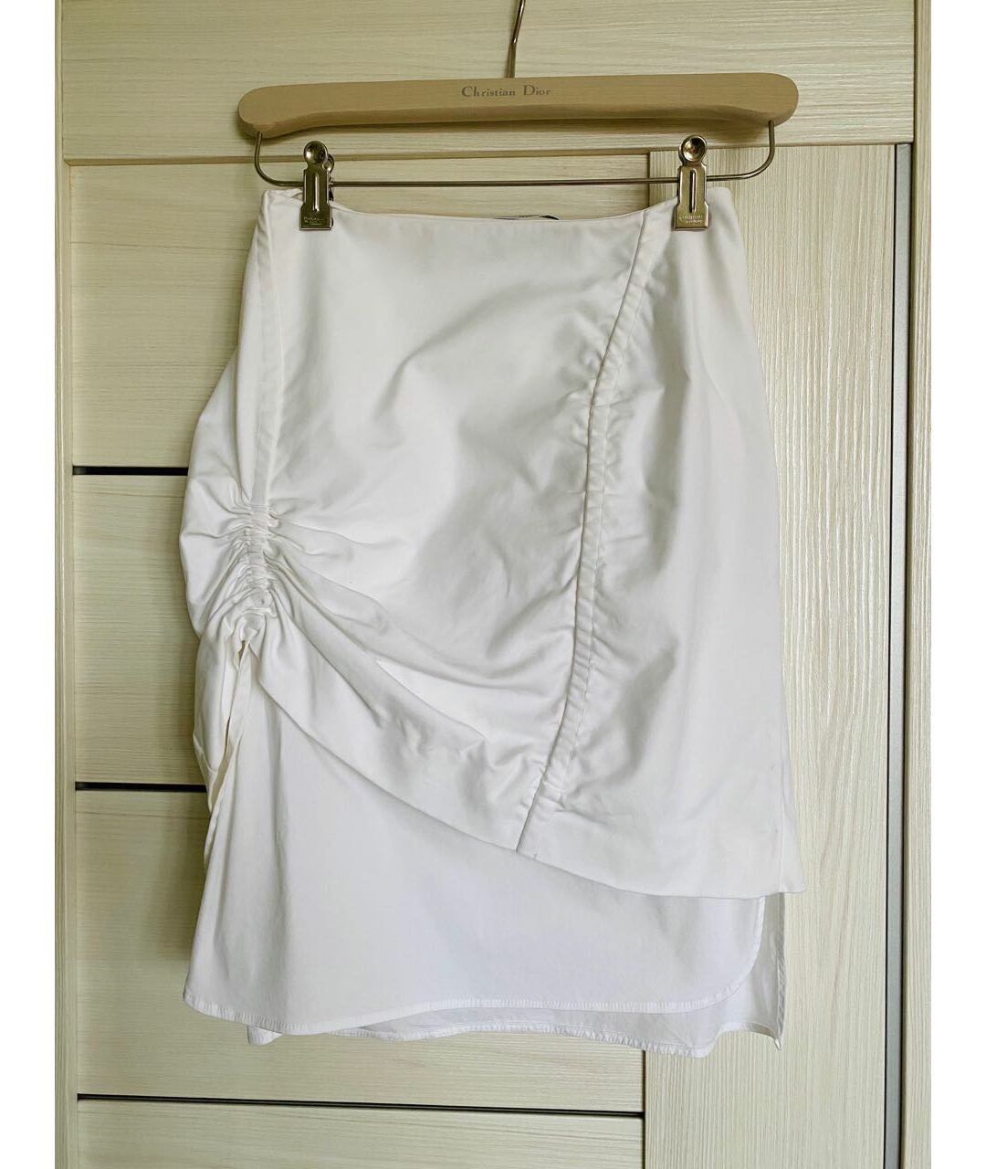 CHRISTIAN DIOR PRE-OWNED Белая хлопко-эластановая юбка мини, фото 6