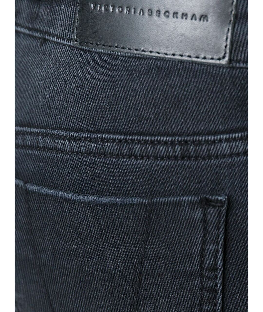 VICTORIA VICTORIA BECKHAM Черные хлопко-эластановые джинсы слим, фото 2