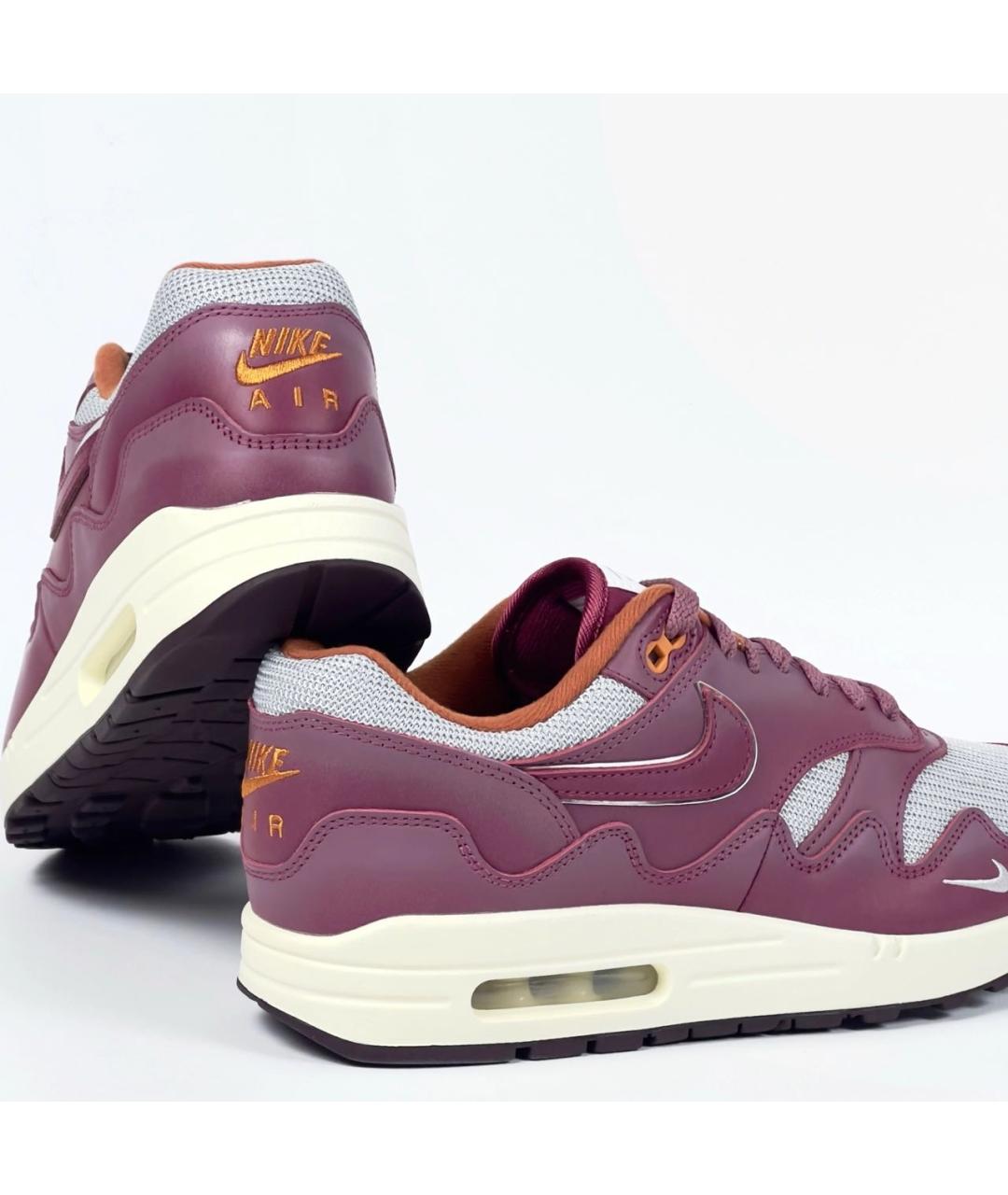 NIKE Бордовые кожаные низкие кроссовки / кеды, фото 6