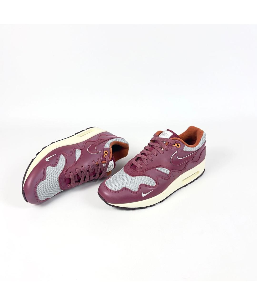 NIKE Бордовые кожаные низкие кроссовки / кеды, фото 2