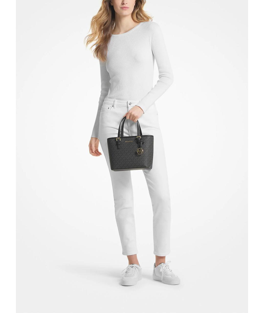 MICHAEL KORS Черная сумка с короткими ручками из искусственной кожи, фото 4