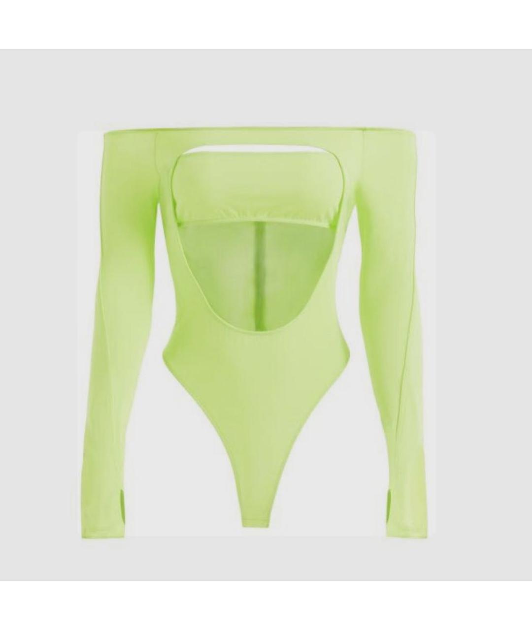 MUGLER Салатовыое вискозное боди, фото 4