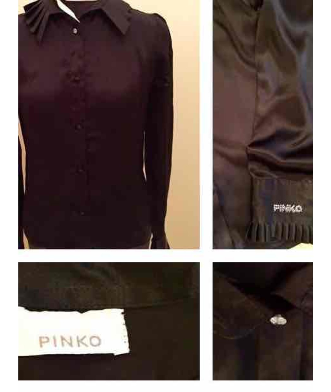 PINKO Черная шелковая рубашка/блузка, фото 3
