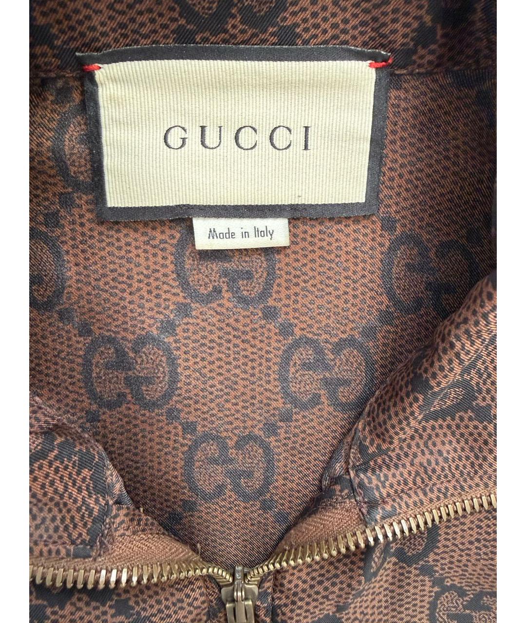 GUCCI Коричневое шелковое повседневное платье, фото 8