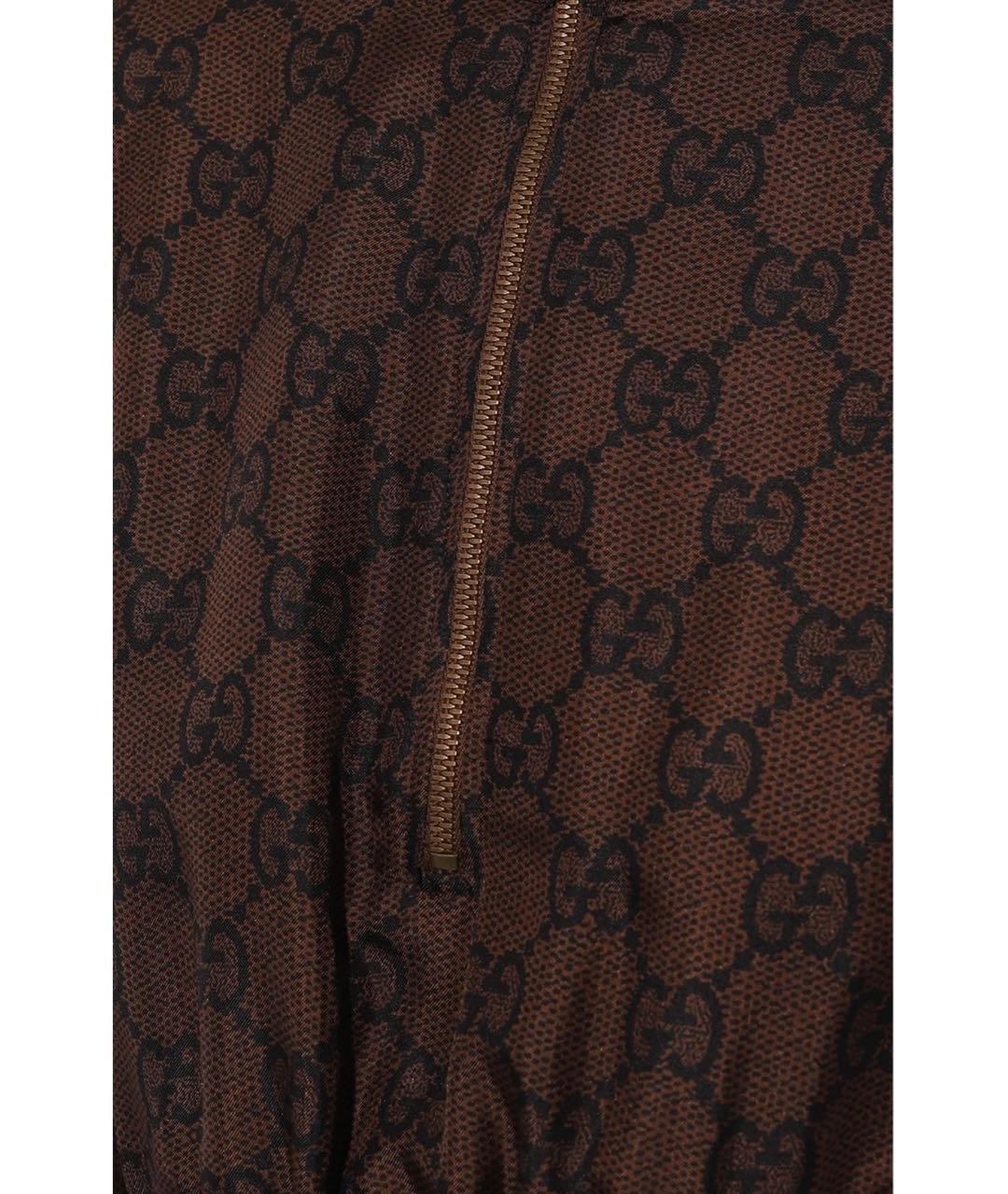 GUCCI Коричневое шелковое повседневное платье, фото 4