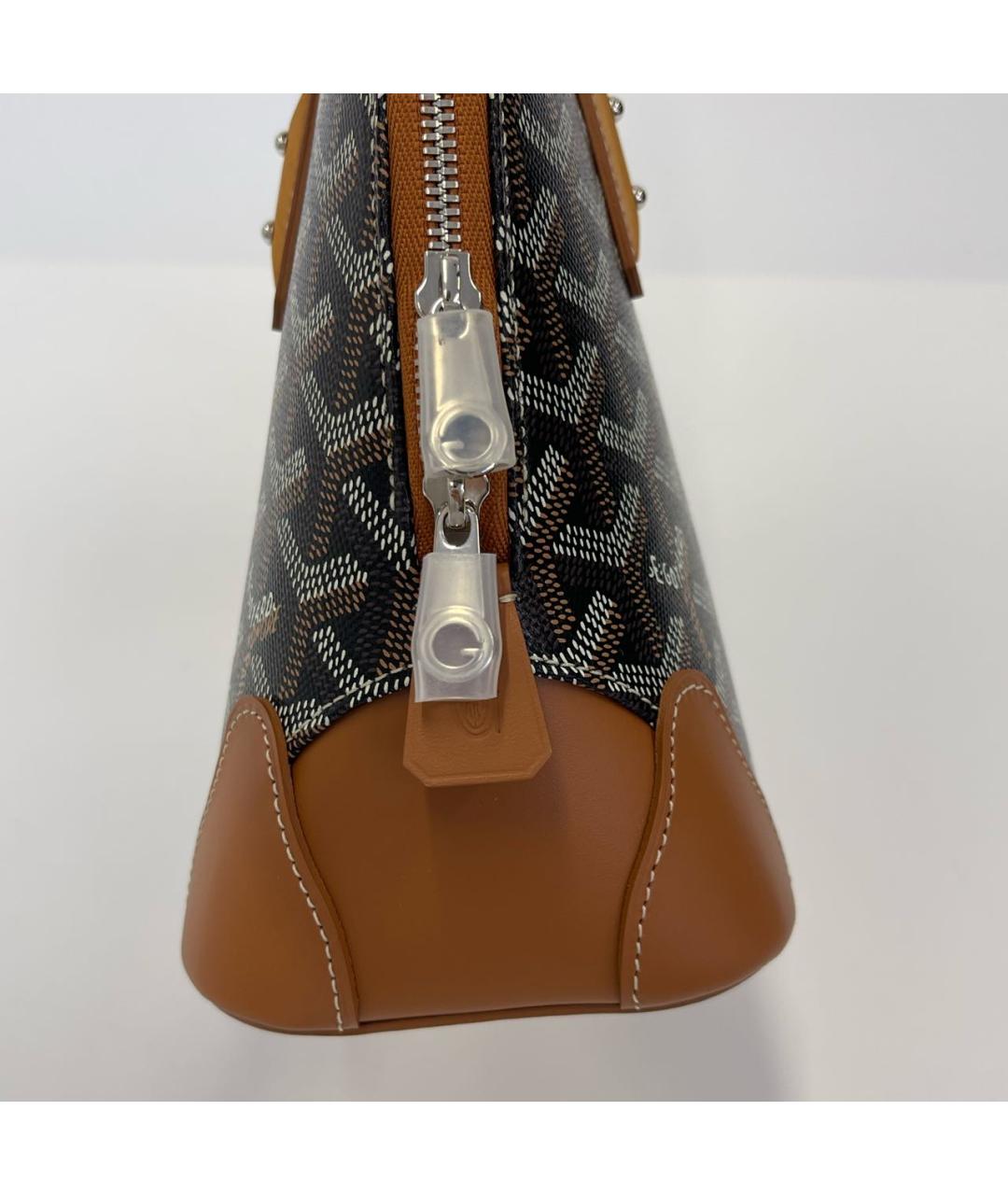 GOYARD Коричневая пелетеная сумка с короткими ручками, фото 4