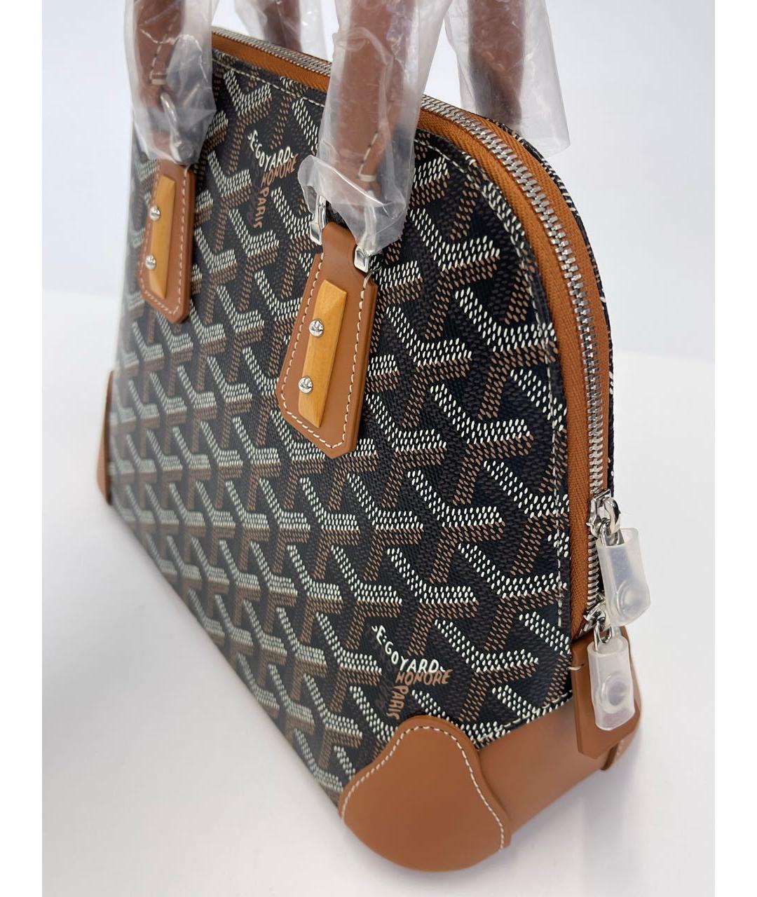 GOYARD Коричневая пелетеная сумка с короткими ручками, фото 5